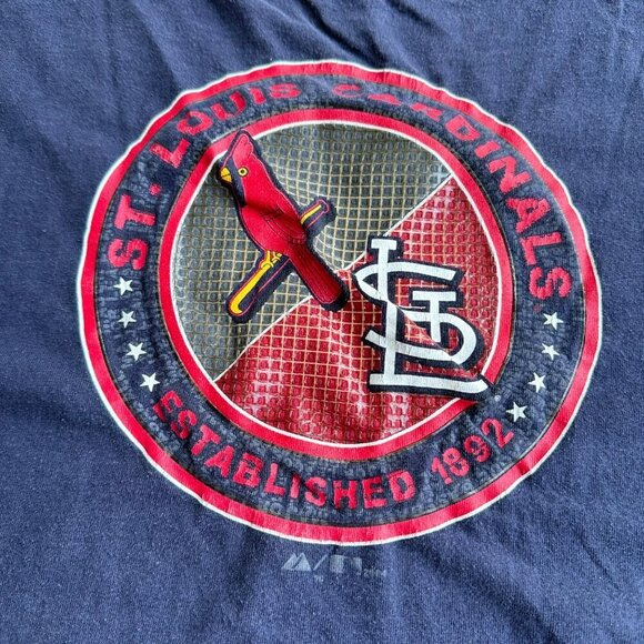Vintage 2004 St. Louis Cardinals Mens T-Shirt XL Cooperstown Collection Majestic - Picture 2 of 12